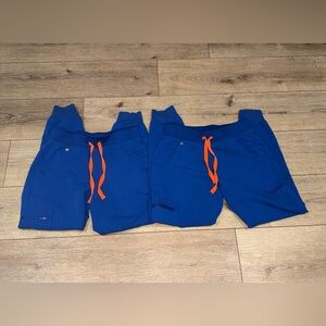 Figs Zamora Jogger Scrub Pants in Royal Blue XXS Petite set‎ of 2